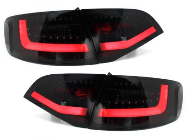LITEC LED Rückleuchten schwarz mit dynamischem Blinker für Audi A4 B8 8K 08-11 Avant mit Halogen