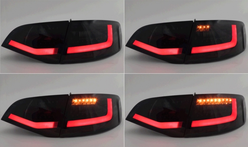 LITEC LED Rückleuchten schwarz mit dynamischem Blinker für Audi A4 B8 8K 08-11 Avant mit Halogen