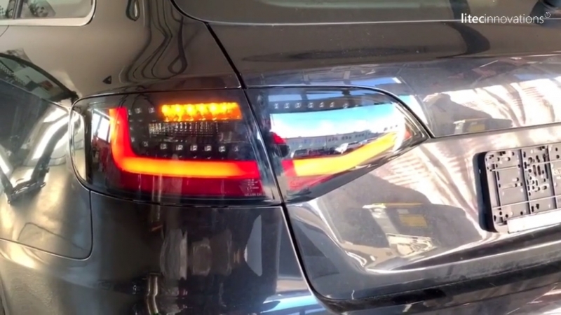 LITEC LED Rückleuchten schwarz mit dynamischem Blinker für Audi A4 B8 8K 08-11 Avant mit Led