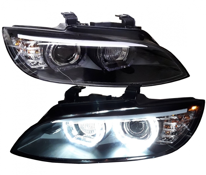 LED DRL Xenon Scheinwerfer für BMW E92 E93 05-10 schwarz mit AFS/Kurvenlicht