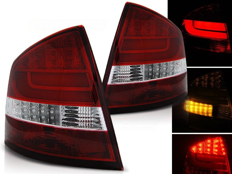 Lightbar LED Rückleuchten für Skoda Octavia 1Z Limo 04+ rot klar