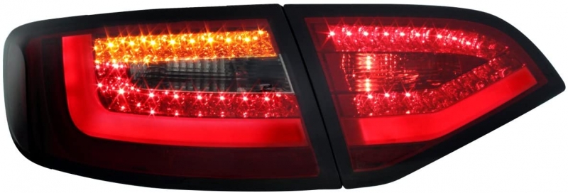 LITEC LED Rückleuchten rot rauch mit dynamischem Blinker für Audi A4 B8 8K 08-11 Avant mit Halogen