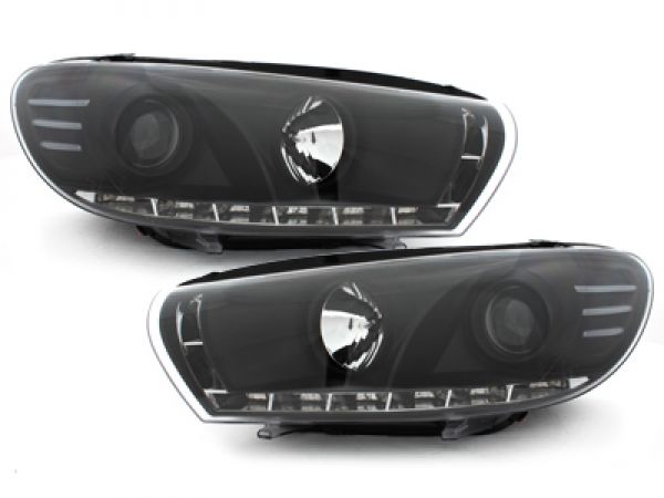 LED TAGFAHRLICHT Scheinwerfer für VW Scirocco 3 2014- Facelift black schwarz