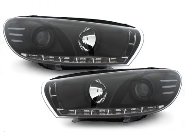 LED TAGFAHRLICHT Scheinwerfer für VW Scirocco 3 2015+ Facelift black schwarz