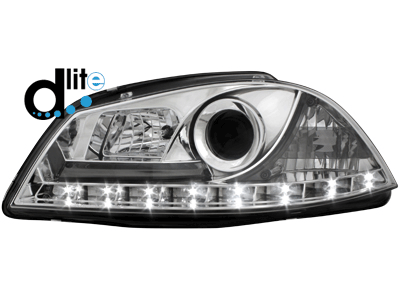 LED TAGFAHRLICHT Scheinwerfer für Seat Ibiza 6L 03-08 chrom