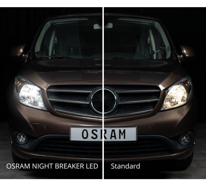 OSRAM NIGHT BREAKER H4 LED 330% Set für Mazda 2 DJ Bj 2014-