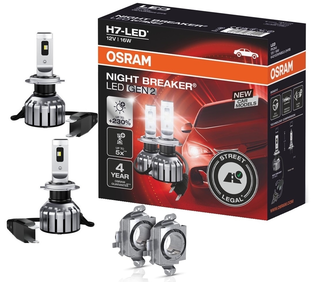 OSRAM NIGHT BREAKER H7 LED 230% Set für Mercedes W204 S204 11-15 DA03