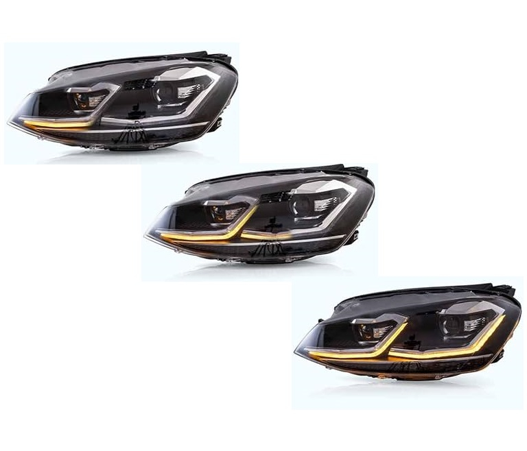 Voll Led Scheinwerfer für VW Golf 7 Facelift 17-20 schwarz mit dynamischem Led Blinker