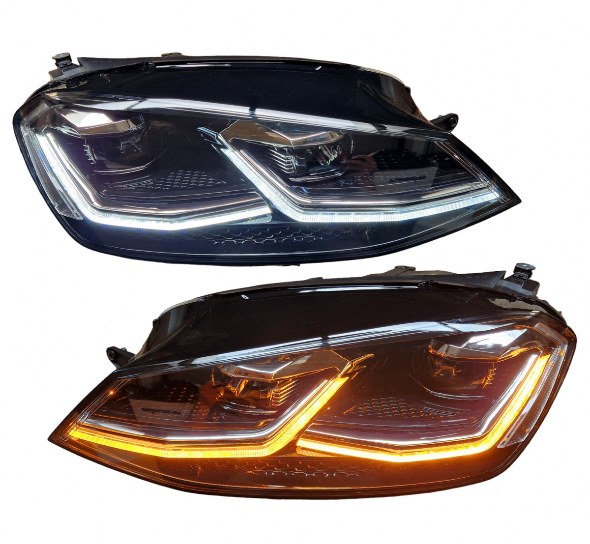 Voll Led Scheinwerfer für VW Golf 7 Facelift 17-20 schwarz mit dynamischem Led Blinker