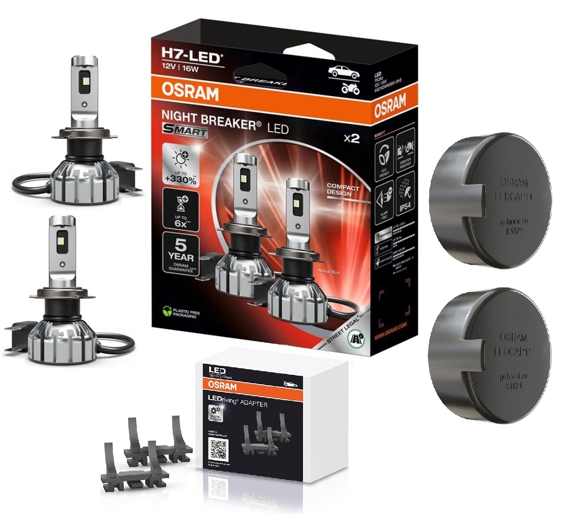 OSRAM NIGHT BREAKER H7 LED 330% Set für Fiat 500 Bj 2007-2016