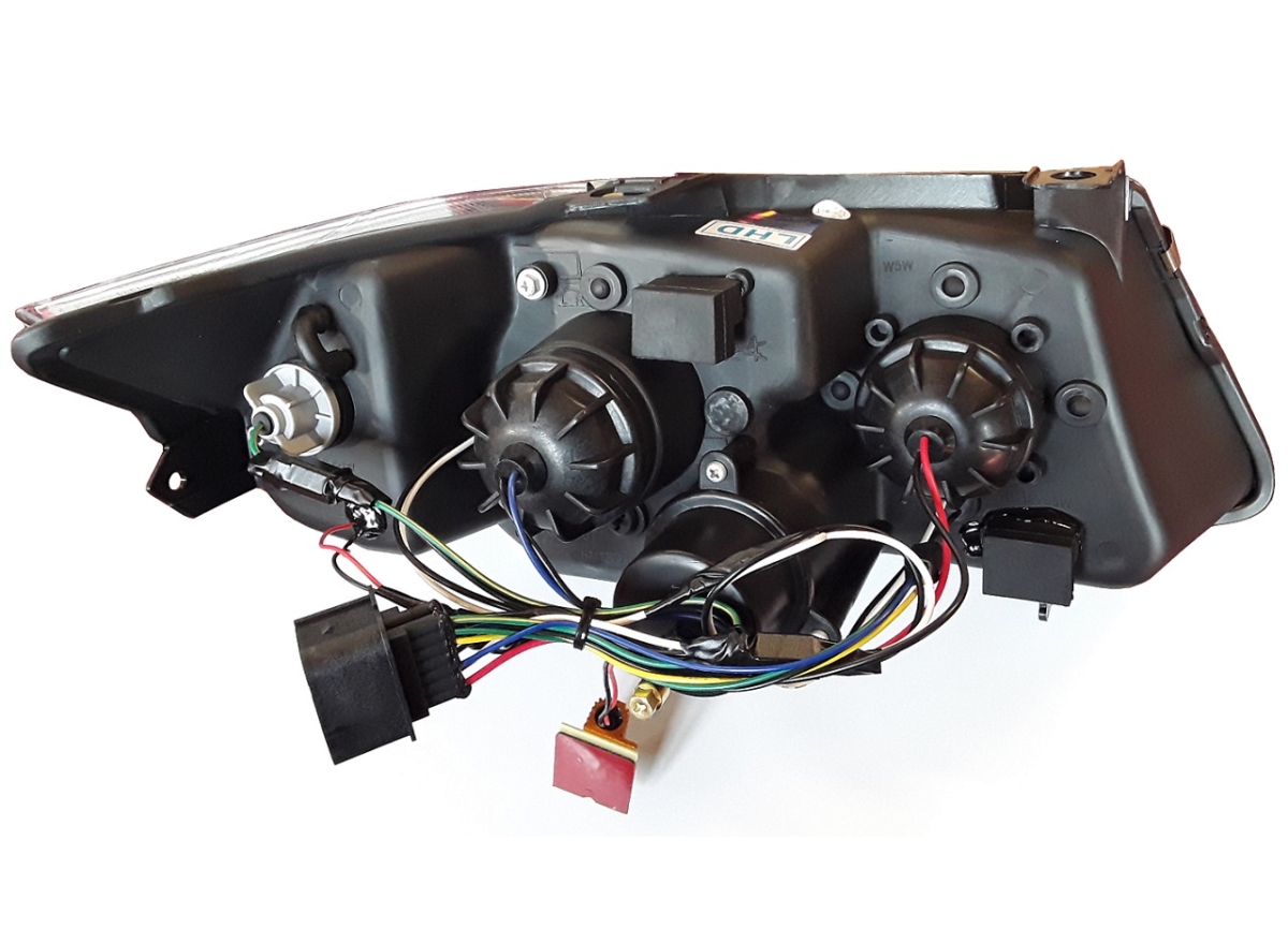 LED Tagfahrlicht-Optik Scheinwerfer für BMW E90 E91 05-08 schwarz Led Blinker V2