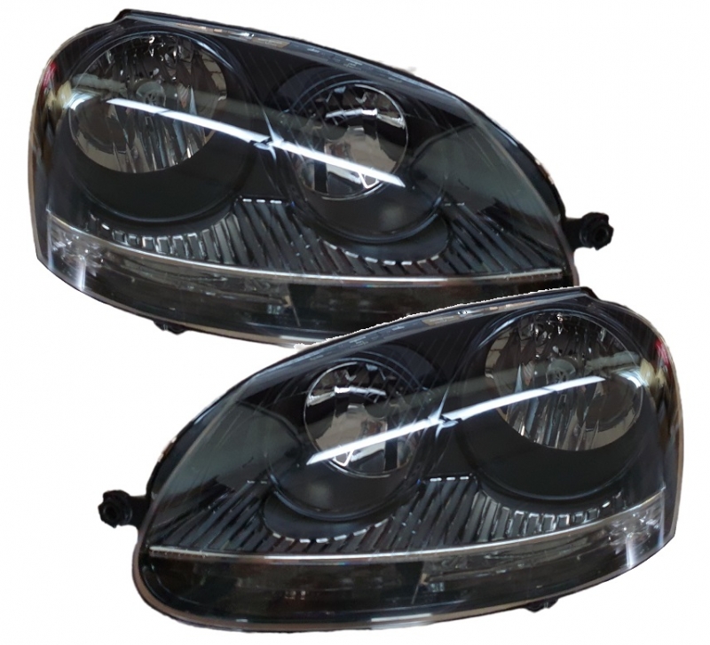 Depo Scheinwerfer für VW Golf 5 03-09 schwarz Hauptscheinwerfer SWV06ADB