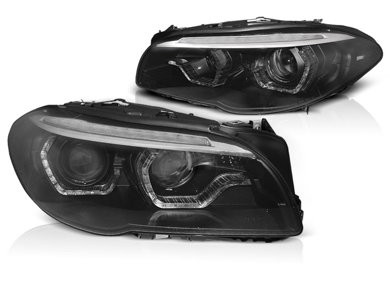 Xenon Scheinwerfer für BMW 5er F10 F11 Bj. 10-13 Led Tagfahrlicht dynamischer Blinker schwarz AFS