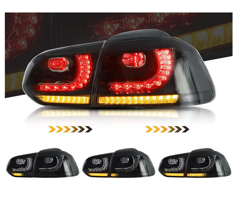 LED Rückleuchten für VW Golf 6 08-12 schwarz dynamischer Blinker VL