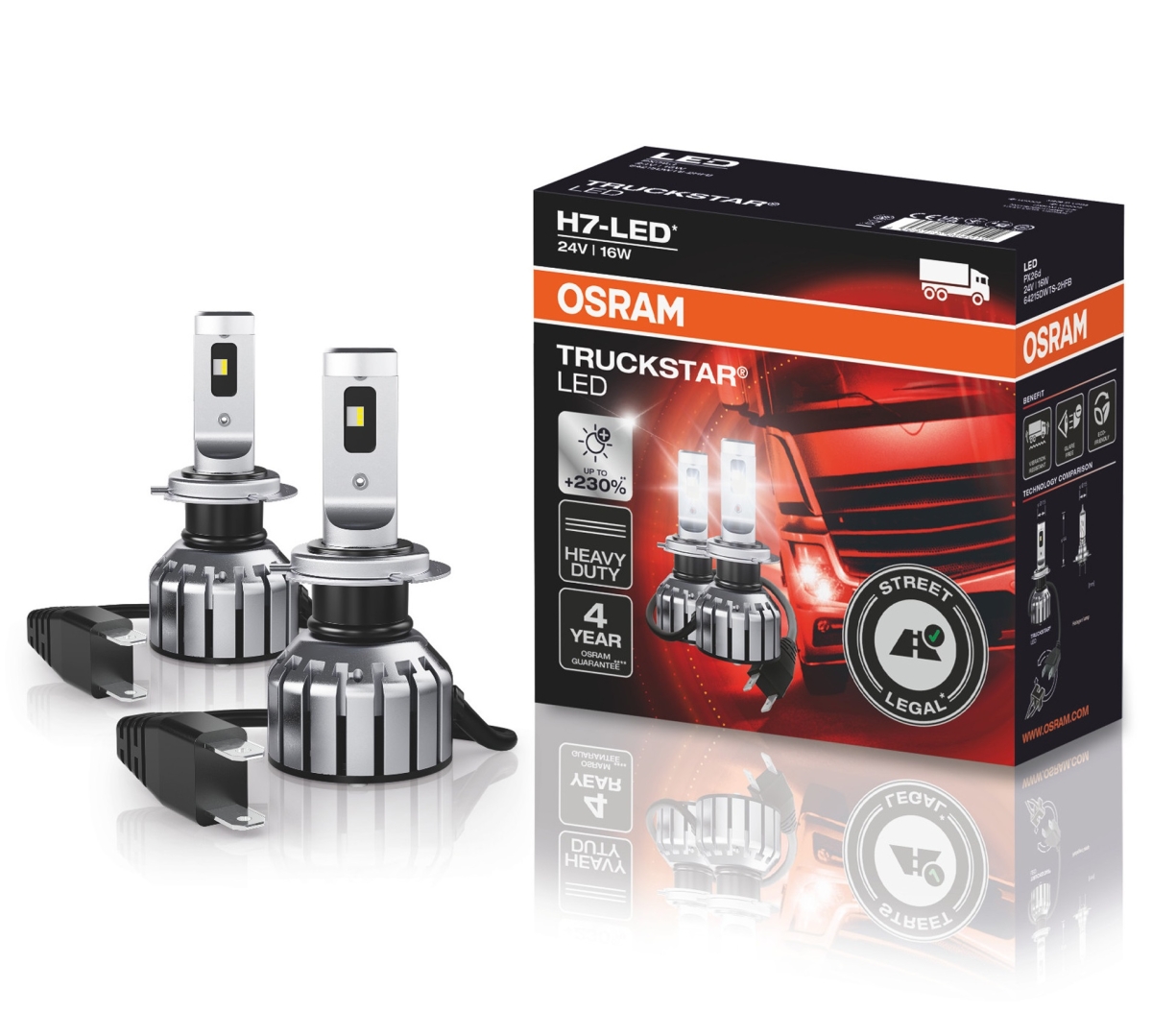 OSRAM Truckstar LED H7 230% 64215DWTS 24V