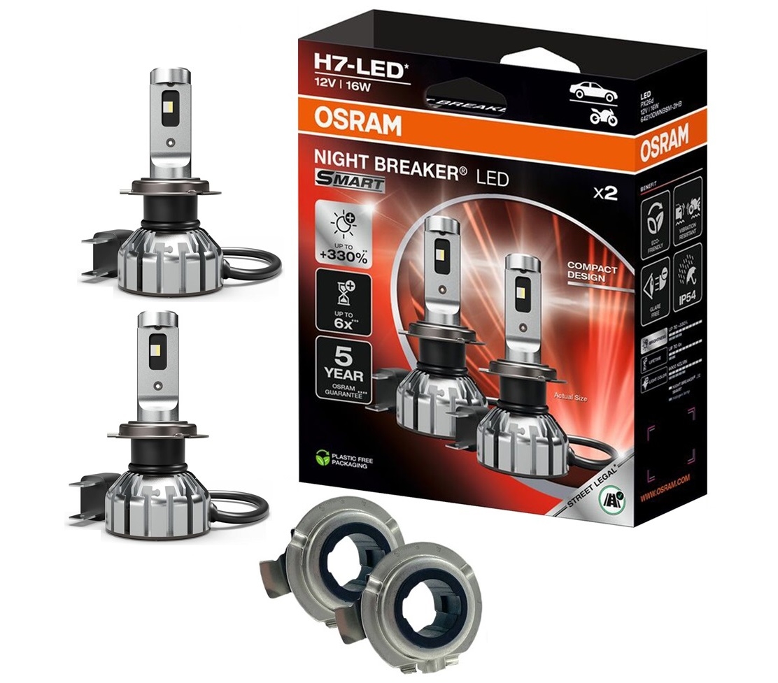 OSRAM NIGHT BREAKER LED H7 Set 330% für VW Polo 6R Bj 2009-2014