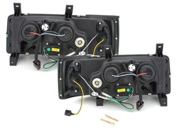 Scheinwerfer für VW T4 Bus 90-03 Tagfahrlicht-Optik chrom Led Standlicht