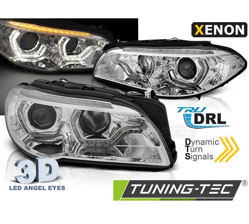 Xenon Scheinwerfer für BMW 5er F10 F11 Bj. 10-13 Led Tagfahrlicht dynamischer Blinker chrom