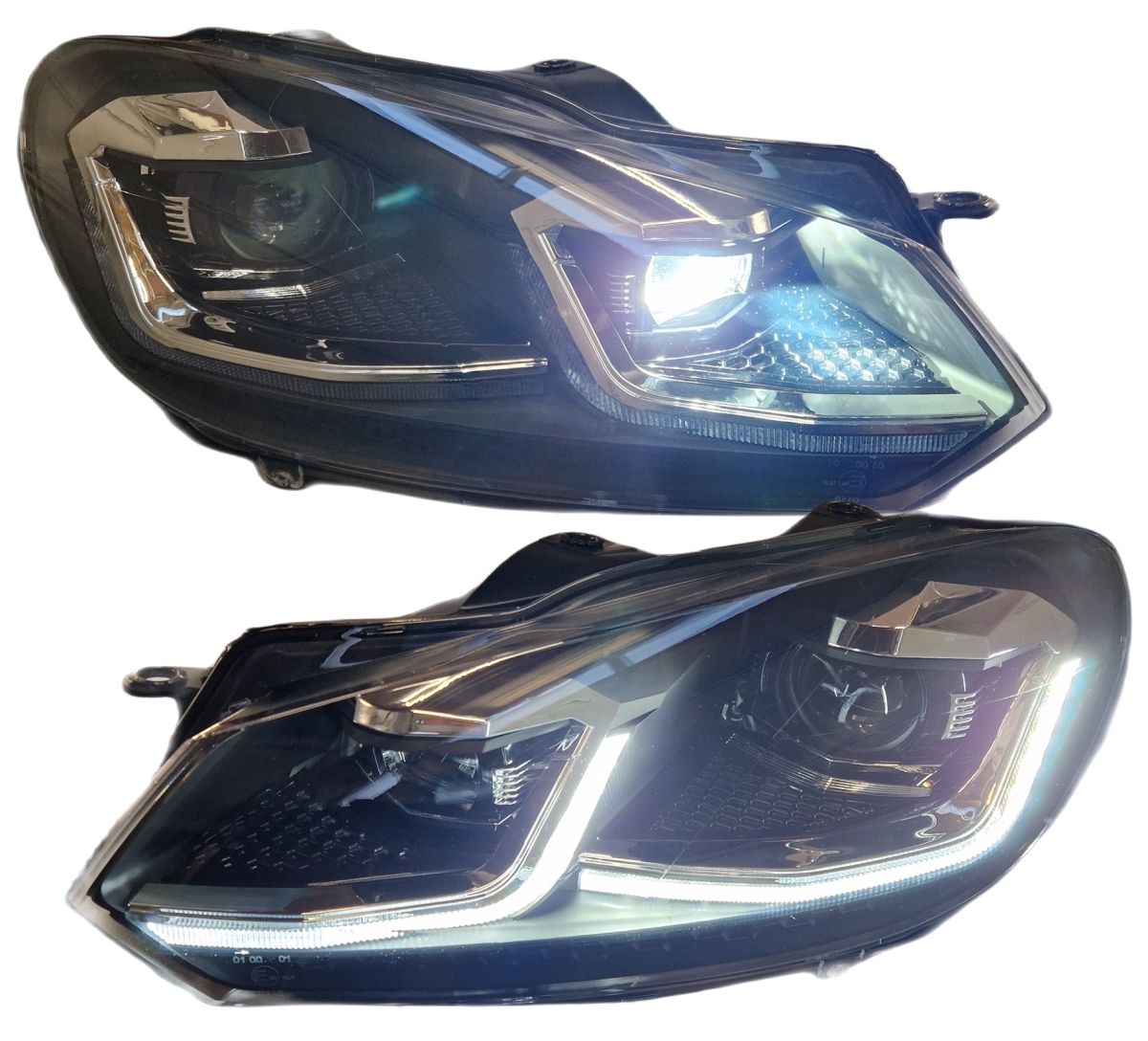 LED Scheinwerfer für VW Golf 6 VI 08-12 schwarz mit Laufblinker Led Fernlicht