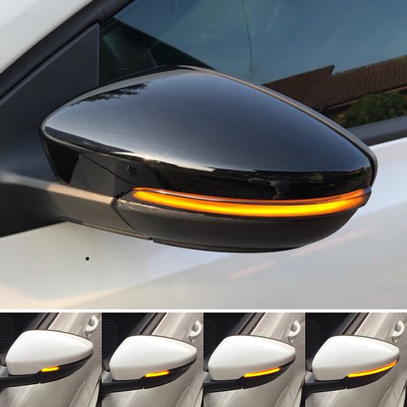 Dynamische Led Spiegelblinker schwarz für VW Jetta 10-18