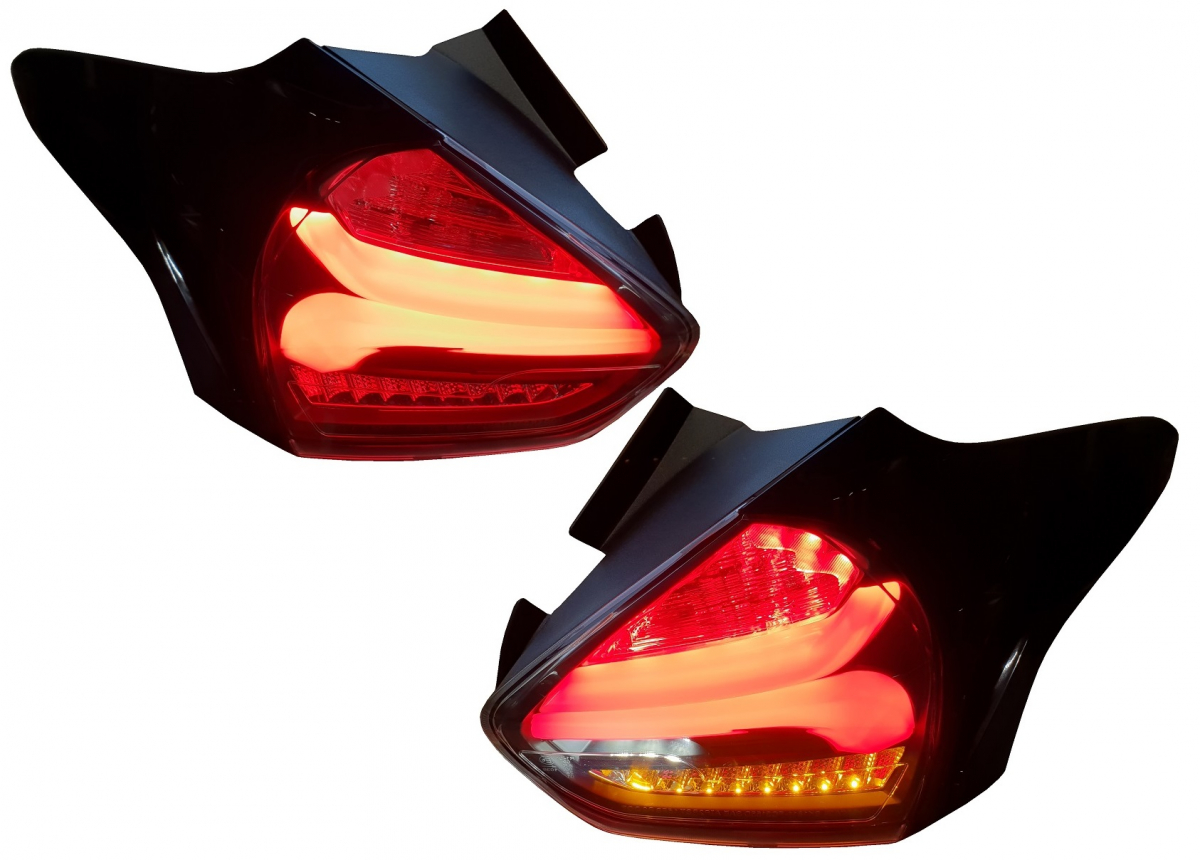 LED Rückleuchten für Ford Focus MK3 Facelift 09/2014+ dunkelrot dynamischer Blinker Sonar