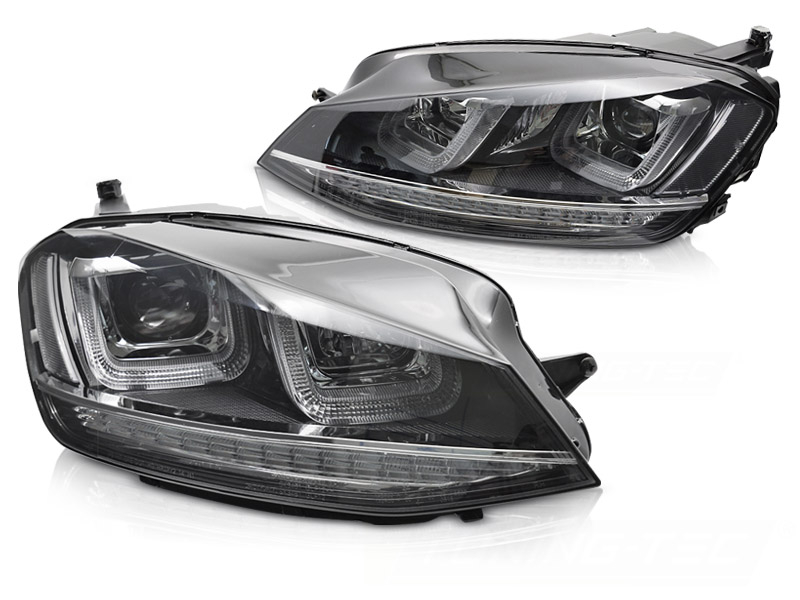 Led Tagfahrlicht Scheinwerfer für VW Golf 7 12-17 schwarz chrom dynamischer Led Blinker