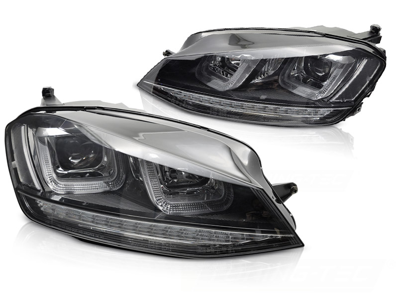 Led Tagfahrlicht Scheinwerfer für VW Golf 7 12-17 schwarz dynamischer Led Blinker