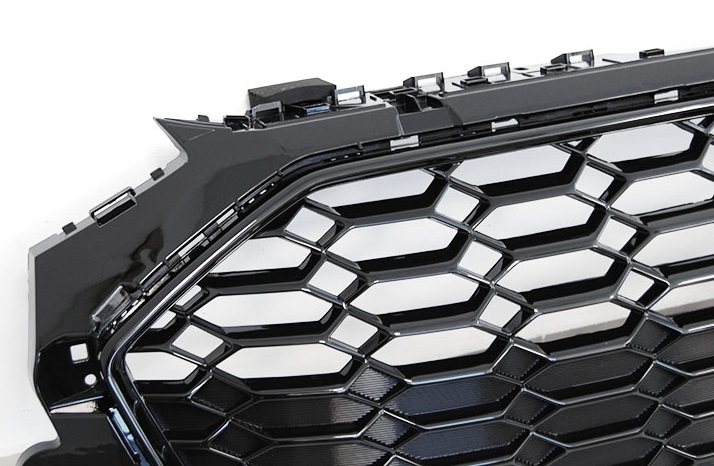 Frontgrill für Audi A4 B9 2019+ Facelift Kühlergrill Wabengrill Grill ohne Emblem schwarz glänzend PCD