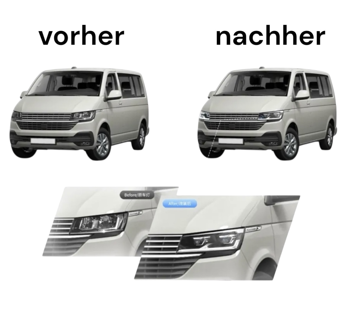 VOLL-LED Scheinwerfer für VW T6.1 Bus ab 2019 Led Blinker Led Tagfahrlicht