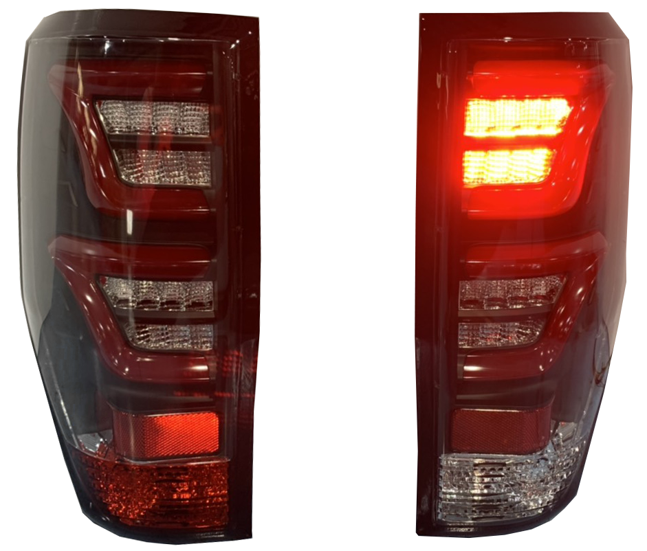Lightbar LED Rückleuchten für Ford Ranger T6 T7 T8 2012-2023 schwarz klar