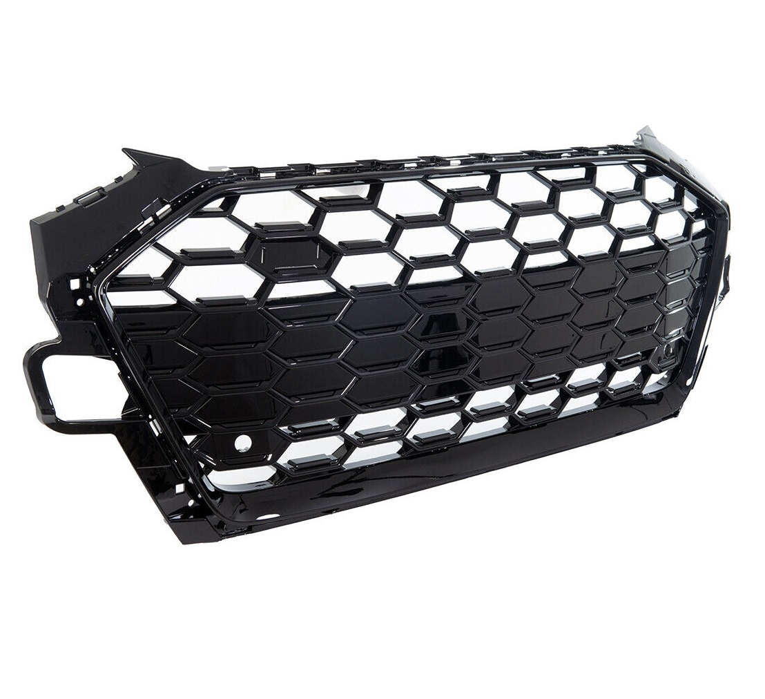 Frontgrill für Audi A4 B9 S-Line 2019+ Facelift Kühlergrill Wabengrill Grill ohne Emblem schwarz glänzend PCD