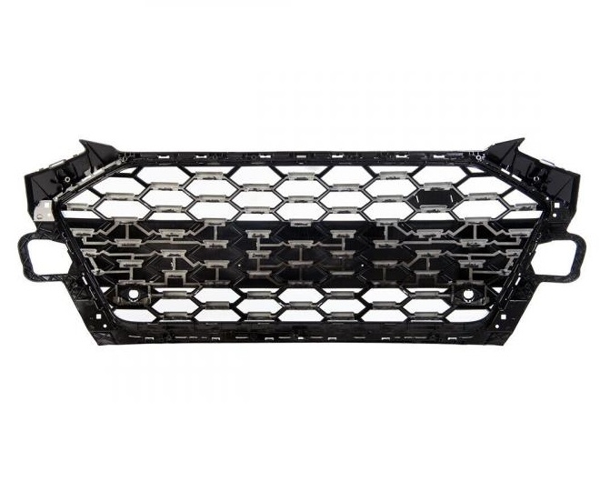 Frontgrill für Audi A4 B9 S-Line 2019+ Facelift Kühlergrill Wabengrill Grill ohne Emblem schwarz glänzend PCD