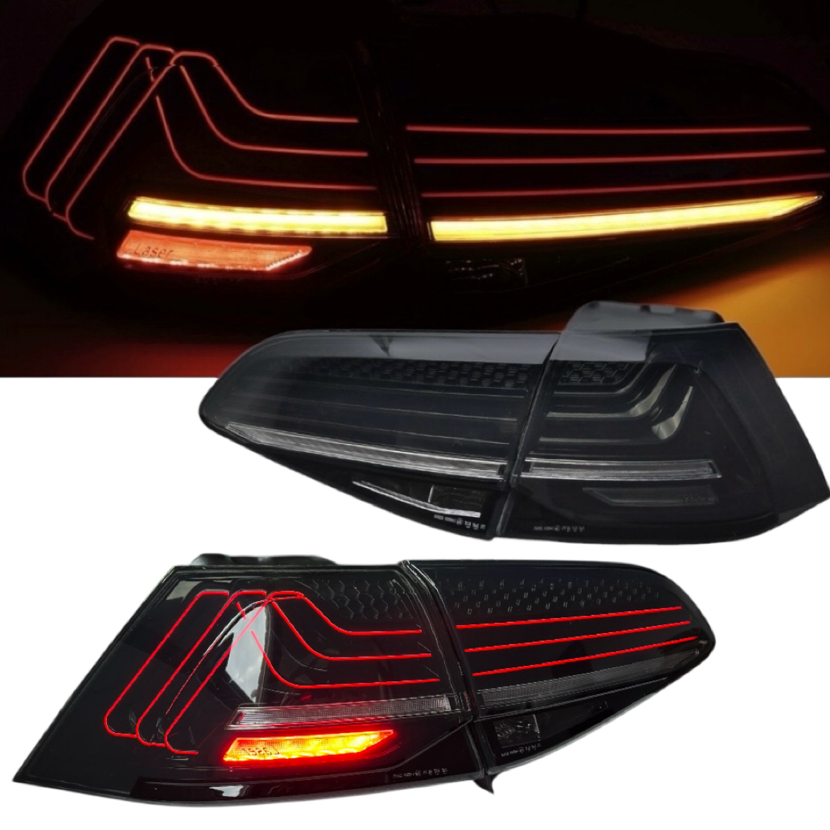 Laserline LED Rückleuchten für VW Golf 7 2013-2017 dynamischer LED Blinker schwarz smoke