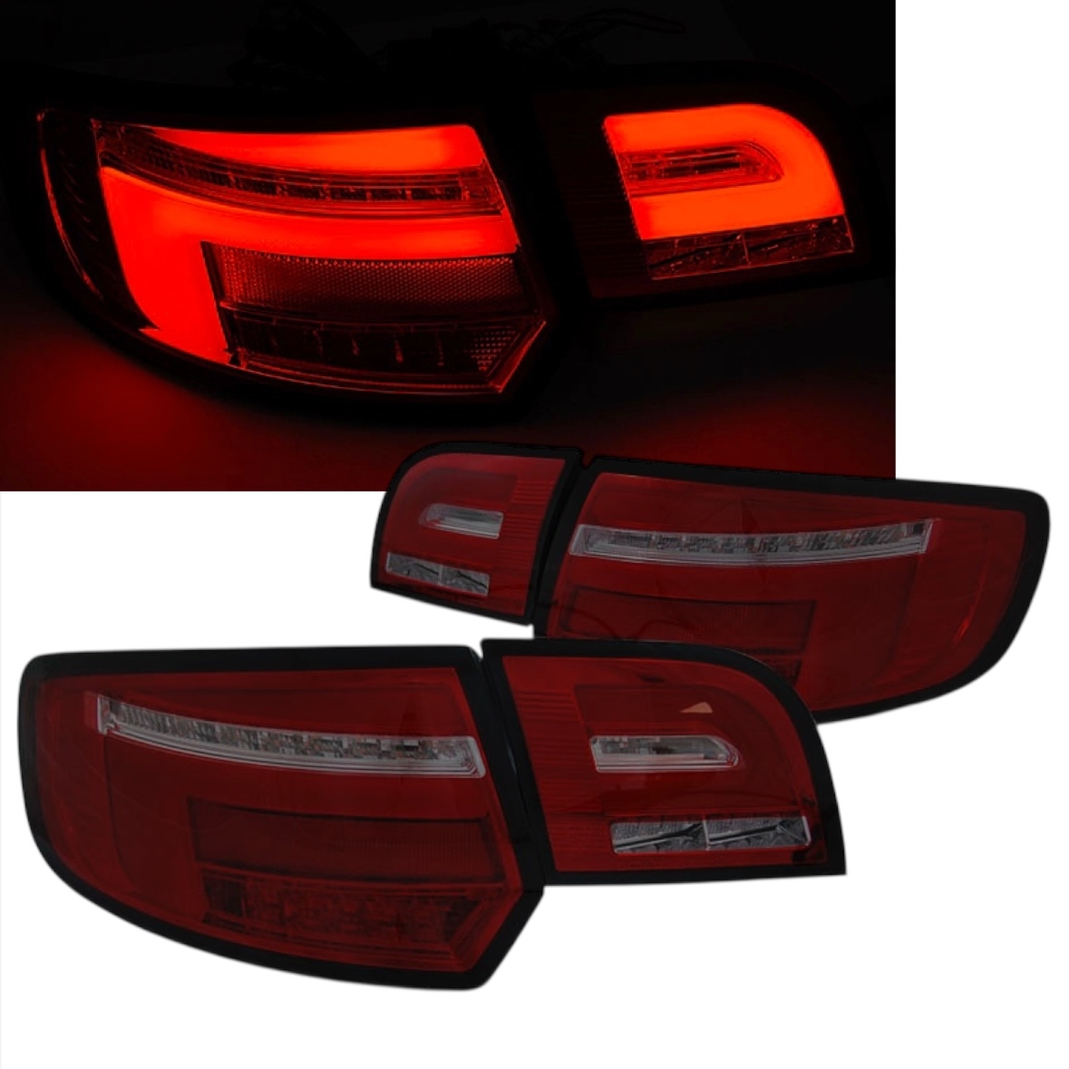 LED Rückleuchten für Audi A3 8P Sportback Bj 08-12 Facelift rot smoke 8V-Design