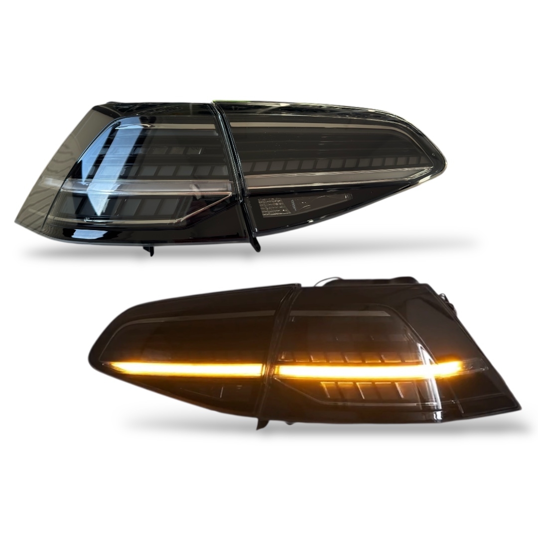 LED Rückleuchten für VW Golf 7 2013-2017 STARTANIMATION dynamischer LED Blinker schwarz V2 LIMITED