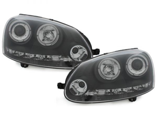 LED Angel Eyes Scheinwerfer für VW Golf V 03-09 schwarz Sonar ohne el. LWR