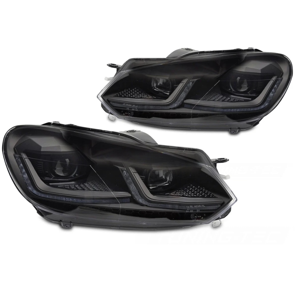 Led Scheinwerfer passend für VW Golf 6 08-12 schwarz sequentieller Blinker