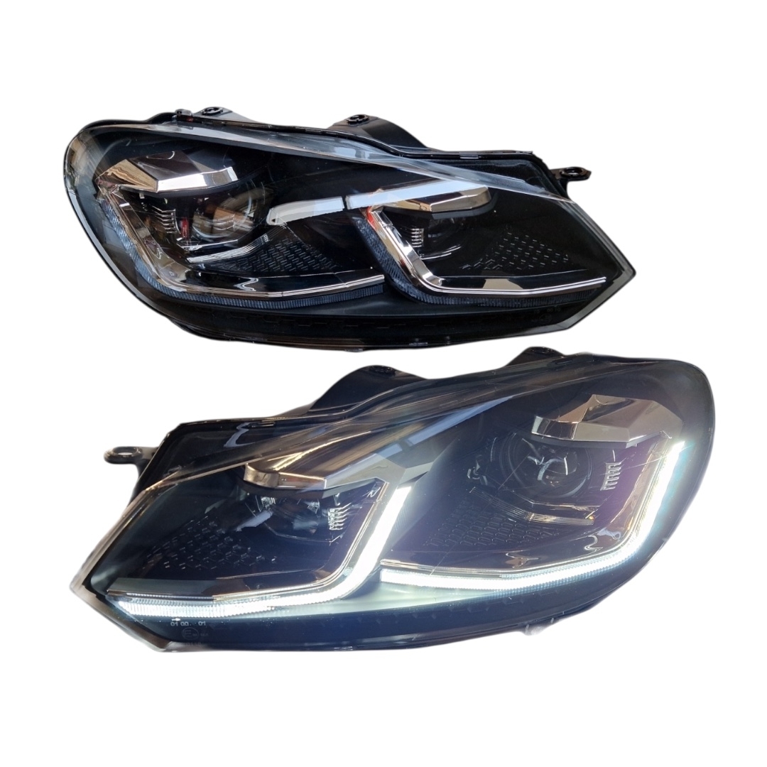 Led Scheinwerfer passend für VW Golf 6 08-12 schwarz chrom sequentieller Blinker