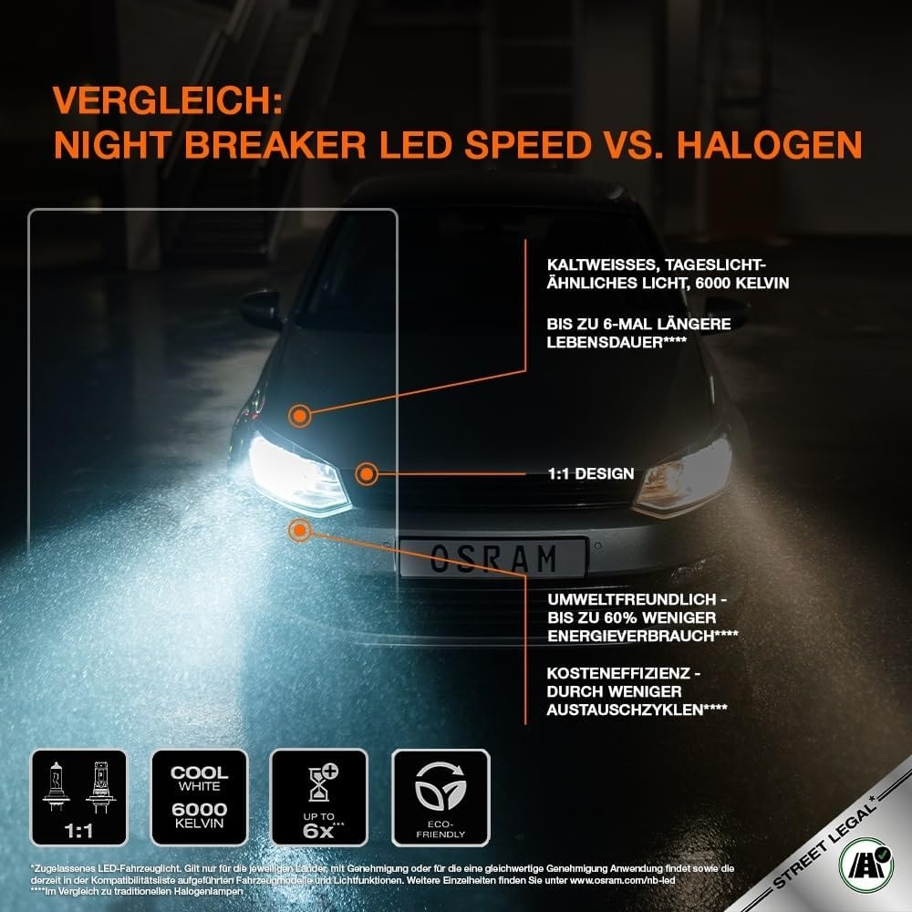 OSRAM NIGHT BREAKER LED H7 Speed 450 64210DWNBSP Set
