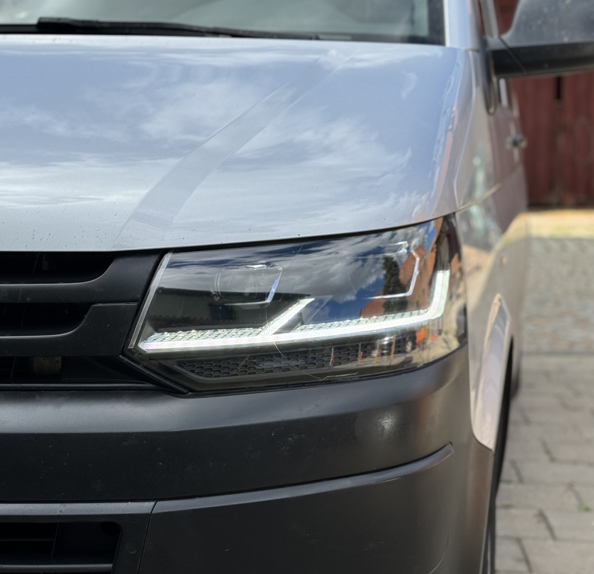 VOLL LED Scheinwerfer schwarz für VW T5 GP 09-15 statischer Blinker sequentieller Start