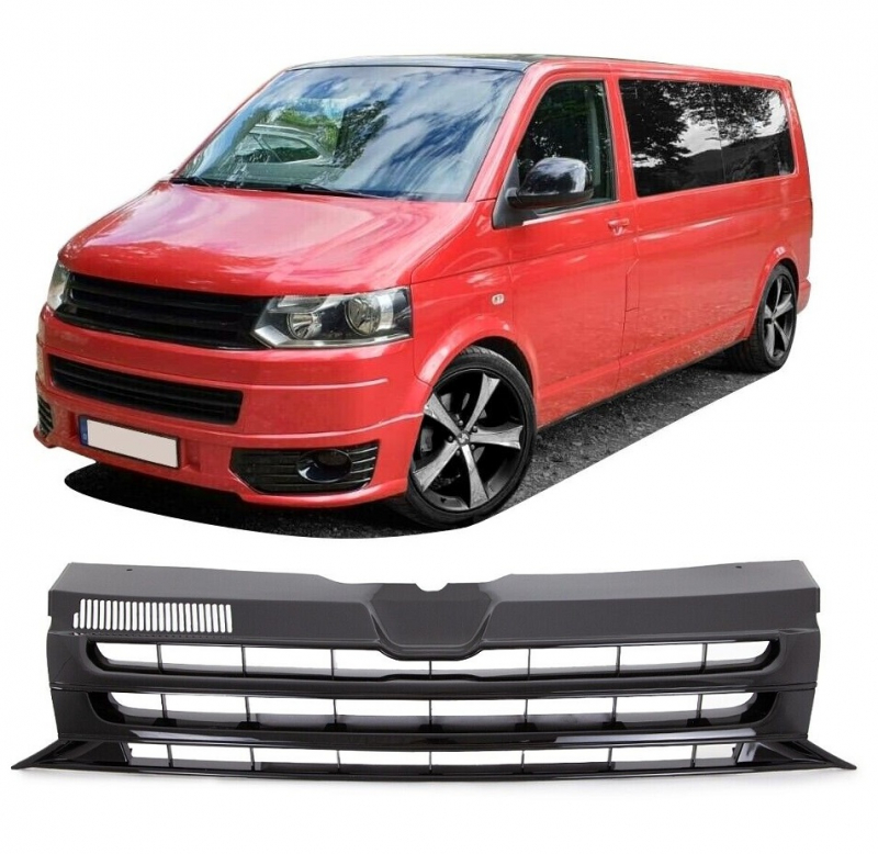 B-Ware ABS Kunststoff Frontgrill Kühlergrill schwarz ohne Emblem für VW T5 2009-2015 Facelift