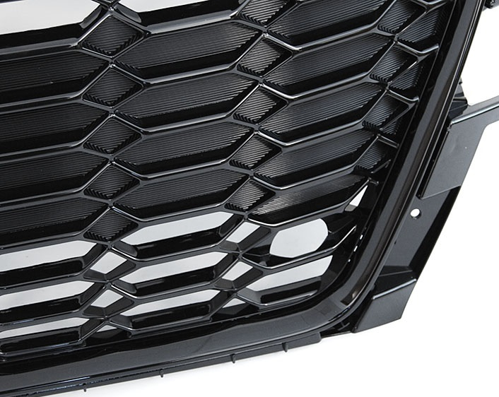 Frontgrill für Audi A4 B9 2019+ Facelift Kühlergrill Wabengrill Grill ohne Emblem schwarz glänzend für Kamera