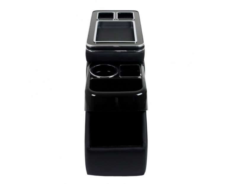 Multifunktions-Mittelkonsole VW T4, T5,T6, T6.1 mit Staufach schwarz  glänzend mit USB beleuchtet - Tuning-bus