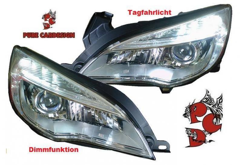 LED TAGFAHRLICHT Scheinwerfer für Opel Astra J 09-12 chrom Depo