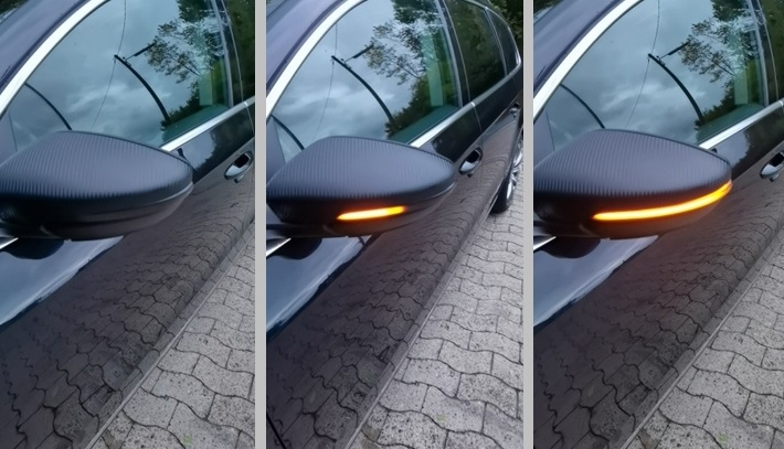 Dynamische Led Spiegelblinker schwarz für VW Golf 6 VI