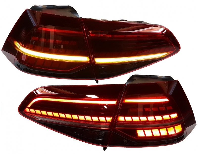 LED Rückleuchten für VW Golf 7 2013-2019 dynamischer LED Blinker rot smoke VL