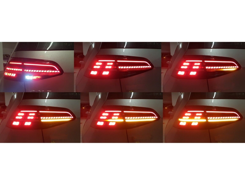 LED Rückleuchten für VW Golf 7 2013-2019 dynamischer LED Blinker rot smoke VL