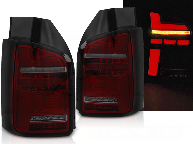 Voll LED Rückleuchten für VW T6.1 2019+ rot smoke Laufblinker Flügeltürer