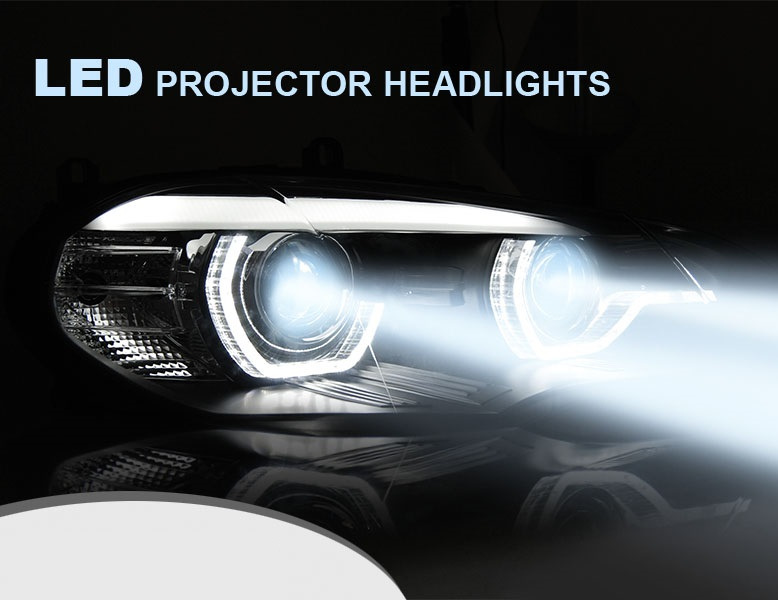 LED Scheinwerfer für BMW X5 E70 2006-2013 ohne AFS schwarz Led Tagfahrlicht