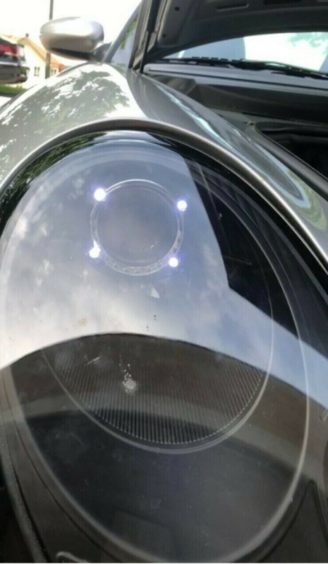 Scheinwerfer für Porsche Boxster 986 Bj. 96-04 Led Tagfahrlicht-Optik Led-Blinker schwarz glänzend
